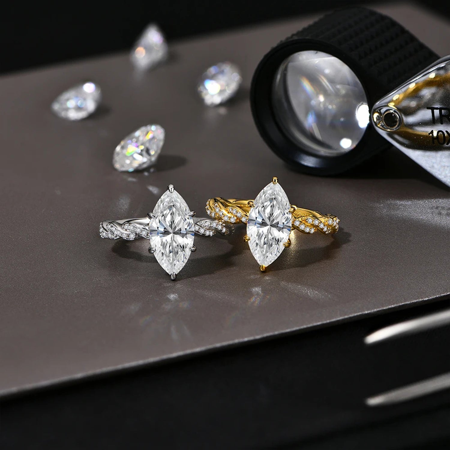 Lumine Marquise Moissanite Ring